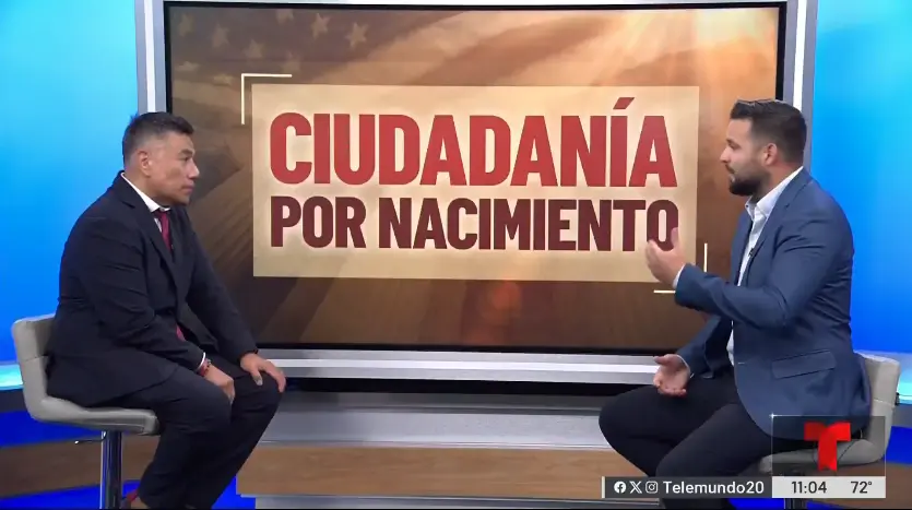Nota de Telemundo 20: Ciudadanía por nacimiento, entrevista al abogado Narciso Delgado-Cruz